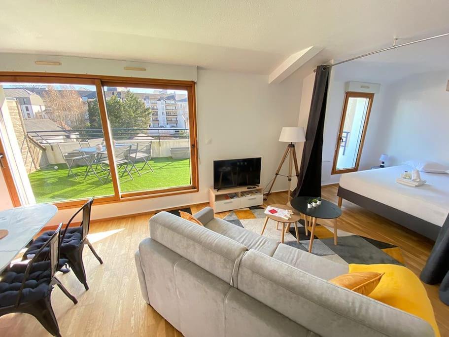 Grand Studio, Belle Terrasse Avec Vue Nantes Exterior photo